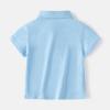 Ikevan Baby and Toddler Boys Classic Short Sleeve Polo Shirt Summer Solid Color Dress Shirt Top (Light Blue, 2-3 Years) view 3