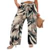 Angerella Womens Smocked Elastic Waisted Palazzo Pants Casual Wide Leg Long Lounge Pant Teacher Trousers with Pocket BeigeGreen M view 1
