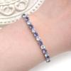Uloveido Dainty AAA+ Cubic Zirconia CZ Classic Slider Tennis Bracelet Adjustable for Women - Silver Color Fashion Jewelry Wedding Gift YA4375 (Purple-White) view 2