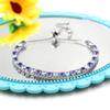 Uloveido Dainty AAA+ Cubic Zirconia CZ Classic Slider Tennis Bracelet Adjustable for Women - Silver Color Fashion Jewelry Wedding Gift YA4375 (Purple-White) view 4