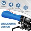 BUCKLOS Blue Single Lock-on Mountain Bike Handlebar Grips Ergonomic Anti-Slip Handle Grip and MTB Flat Platform Pedals Nylon Wide Road Bike Pedal view 3