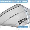 Cerumute 4 Bow Bimini Top Replacement Canvas with Stern Light Hole and Storage Boot, 900D Heavy Duty Waterproof Bimini Top Canvas Only Without Frame, 8'L 73"-78" W Grey view 3