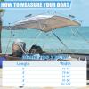 Cerumute 4 Bow Bimini Top Replacement Canvas with Stern Light Hole and Storage Boot, 900D Heavy Duty Waterproof Bimini Top Canvas Only Without Frame, 8'L 73"-78" W Grey view 4