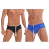JOCKMAIL 2PACK Men's Swim Briefs Mens Swim Bikini Low-Rise Quick-Dry Swimwear with Removable Pad (US, Alpha, XX-Large, Regular, Regular, Black+Blue) view 1