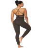 Sunzel Sunzfly Workout Leggings for Women, Tummy Control Compression Workout Gym Yoga Pants, High Waist & No Front Seam Lycra Seal Brown X-Small 26" view 4
