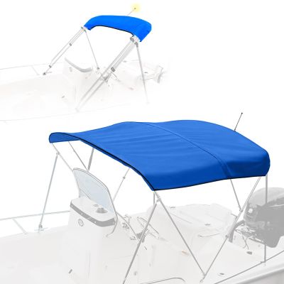 Cerumute 3 Bow Bimini Top Replacement Canvas with Stern Light Hole and Storage Boot, 900D Heavy Duty Waterproof Bimini Top Canvas Only Without Frame, 6'L 67"-72" W Blue
