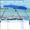 Cerumute 3 Bow Bimini Top Replacement Canvas with Stern Light Hole and Storage Boot, 900D Heavy Duty Waterproof Bimini Top Canvas Only Without Frame, 6'L 67"-72" W Blue view 4