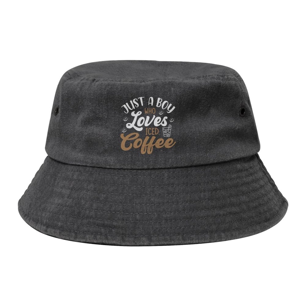 A Boy Who Likes to Drink Cold Coke Bucket Hat for Women Men Outdoor Sun Hat Summer Beach Travel Fishing Cap Black