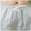 UEAUY Men's Drawstring Pants Elastic Waist Casual Summer Linen Pant Breathable Loose Jogger Yoga Pants Gray Large view 2
