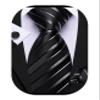Barry.Wang Man Stripe Ties Set Silk Woven Pocket Square Necktie Cufflinks Formal Party Business Black and White view 1
