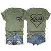 Women's Social Worker Love Heart Graphic T Shirt Caring Encouraging Kind Letter Printed Front and Back Graphic Tee Green view 1