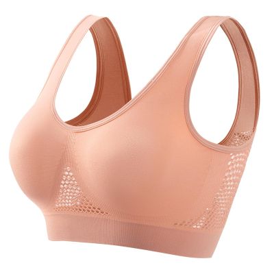 2024 Breathable Sports Bras for Women Cool Liftup Air Bra Padded Wireless Workout Bralettes Full Coverage Mesh Bra