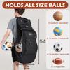 Soccer Ball Bags for Coaches, Extra Large Mesh Ball Bag with Shoulder Strap for Basketball, Soccer Training, Black view 2