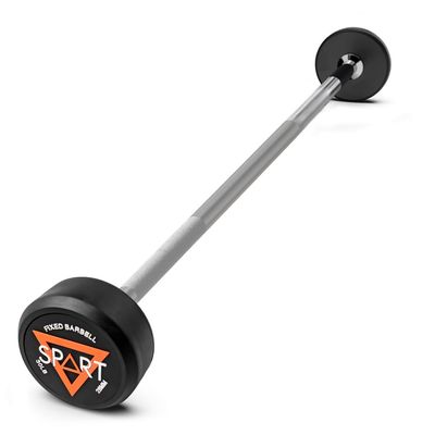 Rubber Coated Fixed Barbell, Pre-Loaded Weights Straight Solid Steel Barbells, Weighted Bar for Weightlifting Exercise, Bodybuilding, Strength Training, Squat Rack & Bench Press, 30lb