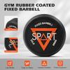 Rubber Coated Fixed Barbell, Pre-Loaded Weights Straight Solid Steel Barbells, Weighted Bar for Weightlifting Exercise, Bodybuilding, Strength Training, Squat Rack & Bench Press, 30lb view 4