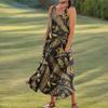 Generic Maxi Dress for Women - Flowy Round Neck Beach Long Cotton Linen Sleeveless Casual Dress With Pockets - Sundress (Large, 6-Navy) view 4