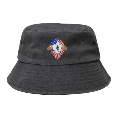 Hand Tear Ensign of Maine Bucket Hat for Women Men Outdoor Sun Hat Summer Beach Travel Fishing Cap Black