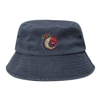 Angry Eyeballs Bucket Hat for Women Men Outdoor Sun Hat Summer Beach Travel Fishing Cap Navy Blue