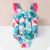 IDOPIP Kids Baby Girls Float Suit Leaves Floatation Swimsuit with Adjustable Buoyancy Bathing Swimwear Toddler One Piece Swimming Suit Summer Sleeveless Swim Vest Jacket Green Leaves 6-9 Months view 3