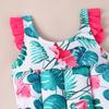 IDOPIP Kids Baby Girls Float Suit Leaves Floatation Swimsuit with Adjustable Buoyancy Bathing Swimwear Toddler One Piece Swimming Suit Summer Sleeveless Swim Vest Jacket Green Leaves 6-9 Months view 4