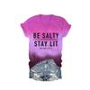 MOGUI Be Salty Stay Lit V Neck Womens Tshirt Be Salty Stay Lit Tank Religious Shirts for Women Casual V-Neck Tee Funny Graphic Top Violet, 4X-Large view 1