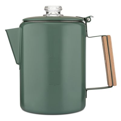 COLETTI Bozeman Green Percolator Coffee Pot  Camping Coffee Makers  Campings Favorite Percolator  NO Aluminum or Plastic [9 cup, Camp Green]