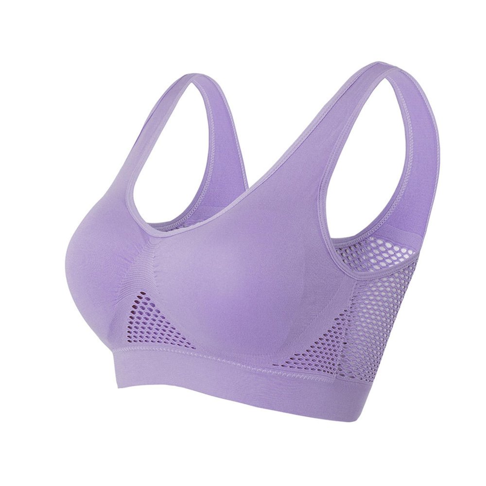 NineFit Basics Cyber of Monday Deals 2024 2024 Breathable Sports Bras for Women Cool Liftup Air Bra Padded Wireless Workout Bralettes Full Coverage Mesh Bra, Large