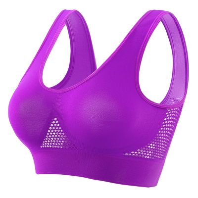 2024 Breathable Sports Bras for Women Cool Liftup Air Bra Padded Wireless Workout Bralettes Full Coverage Mesh Bra
