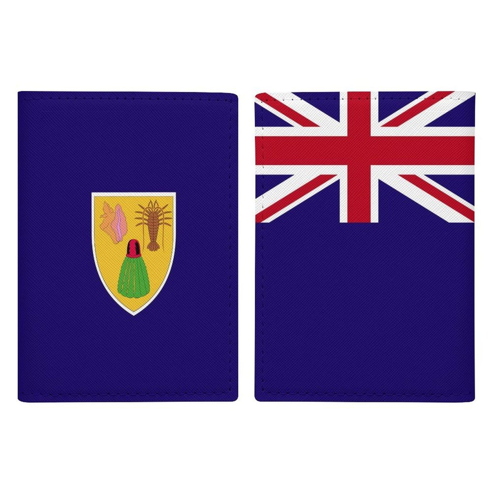 Turks And Caicos Lslands Flag Passport Holder Wallet Case Cover PU Leather Passport Card Holder