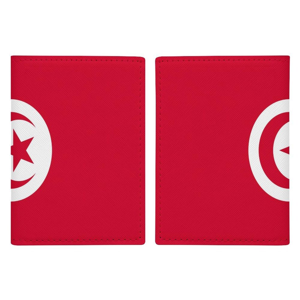 Tunisia Flag Passport Holder PU Leather Card Case Cover