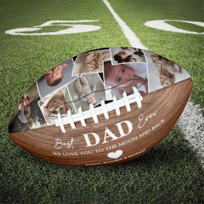 Drawelry Personalized Football - Customized Photo Name American Footballs Regulation Size Leather Football Father's Day Birthday Gift for Men Dad Son and Football Fan (with Photos)
