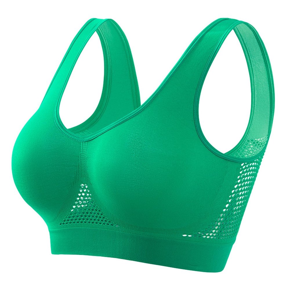 2024 Breathable Sports Bras for Women Cool Liftup Air Bra Padded Wireless Workout Bralettes Full Coverage Mesh Bra