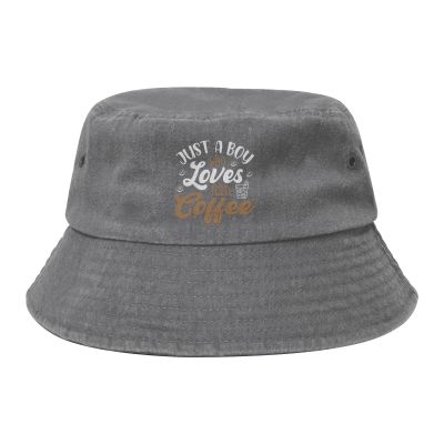 A Boy Who Likes to Drink Cold Coke Bucket Hat for Women Men Outdoor Sun Hat Summer Beach Travel Fishing Cap Gray