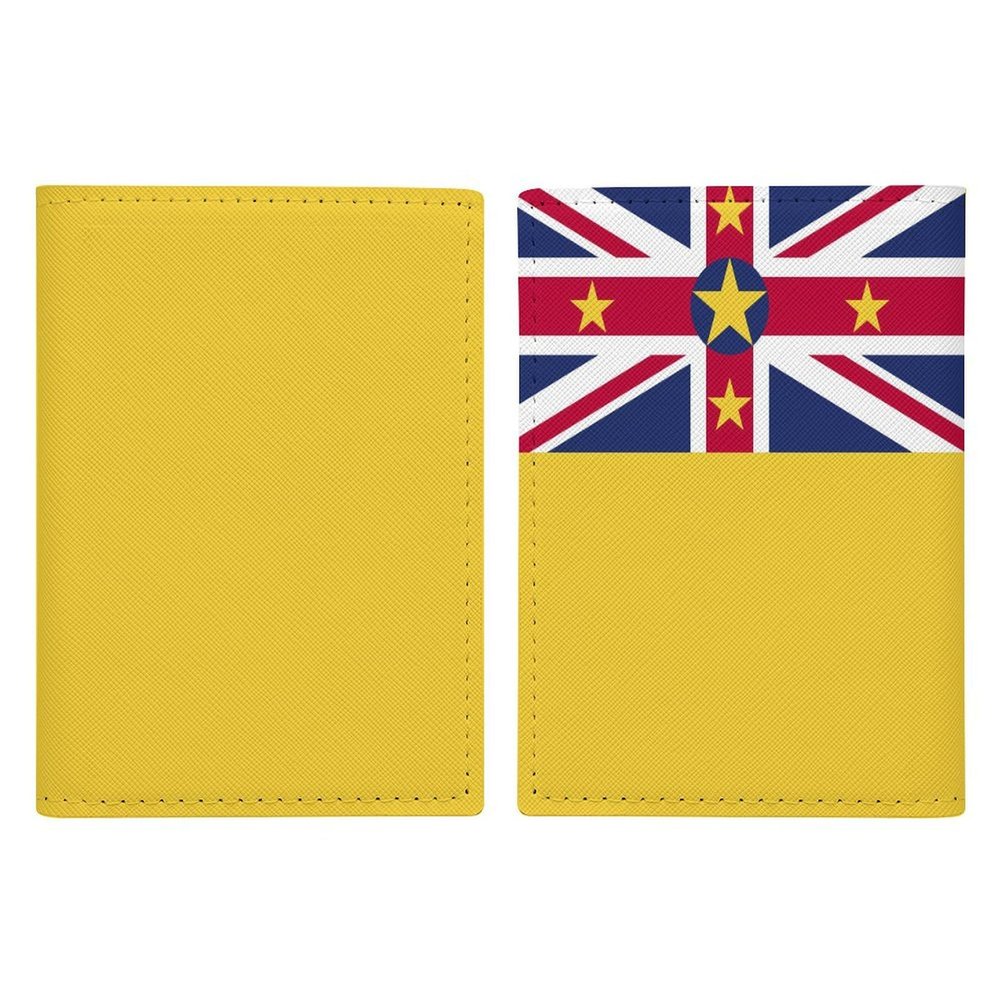 Niue Flag Passport Holder PU Leather Card Case Cover