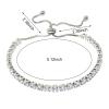 yueton 1 Pack Fashion Imitation Diamond Bracelet Bling Tennis Bracelets Adjustable Slider Bracelet Birthday view 2