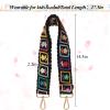 Dexspoeny Purse Straps Replacement Crossbody Straps,Vintage Shoulder Strap Purse Strap, Crochet Flower Guitar Strap, Adjustable Wide Purse Strap for Girl Women Gift-Black-A view 2