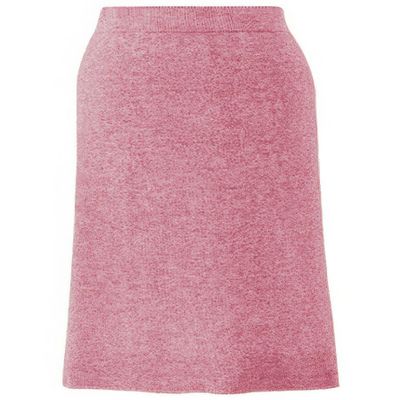 ebossy Women's Winter Warm High Waist Side Slit Wool Blend Long Skirts Rib Knit Stretchy Bodycon Pencil Skirt (X-Large, Pink)