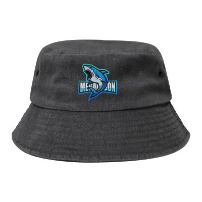 Angry Megalodon Bucket Hat for Women Men Outdoor Sun Hat Summer Beach Travel Fishing Cap Black