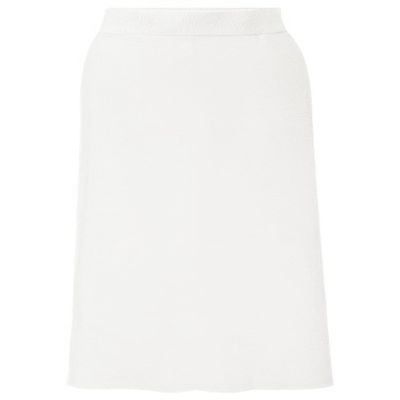 ebossy Women's Winter Warm High Waist Side Slit Wool Blend Long Skirts Rib Knit Stretchy Bodycon Pencil Skirt (Small, Ivory White)