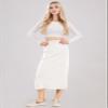 ebossy Women's Winter Warm High Waist Side Slit Wool Blend Long Skirts Rib Knit Stretchy Bodycon Pencil Skirt (Small, Ivory White) view 3