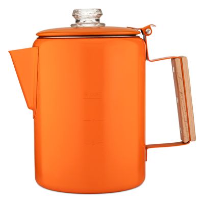 COLETTI Bozeman Orange Percolator Coffee Pot  Camping Coffee Makers  Campings Favorite Percolator  NO Aluminum or Plastic [9 cup, Orange Clay]