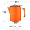 COLETTI Bozeman Orange Percolator Coffee Pot  Camping Coffee Makers  Campings Favorite Percolator  NO Aluminum or Plastic [9 cup, Orange Clay] view 3