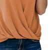 Women's Wrap V Neck Tank Tops Summer Sleeveless Pleated Blouse Top Solid Color Elegant Ruched Vest Shirts (Orange,Medium) view 4