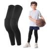 Newbyinn Knee Pad for Kid Youth 1 Pair, Black Padded Knee Leg Compression Sleeve for Basketball Football Volleyball Soccer Sport Boy Girl view 1