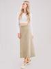 ebossy Women's Winter Warm High Waist Side Slit Wool Blend Long Skirts Rib Knit Stretchy Bodycon Pencil Skirt (X-Small, Oatmeal) view 4