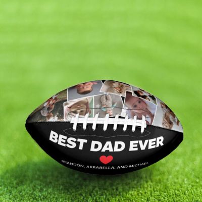 Drawelry Personalized Football - Customized Photo Name American Footballs Regulation Size Leather Football Father's Day Birthday Gift for Men Dad Son and Football Fan (for Dads)