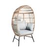 GOADSLAY Outdoor Garden Wicker Egg Chair and Footstool Patio Chaise, with Cushions, Outdoor Indoor Basket Chair view 1