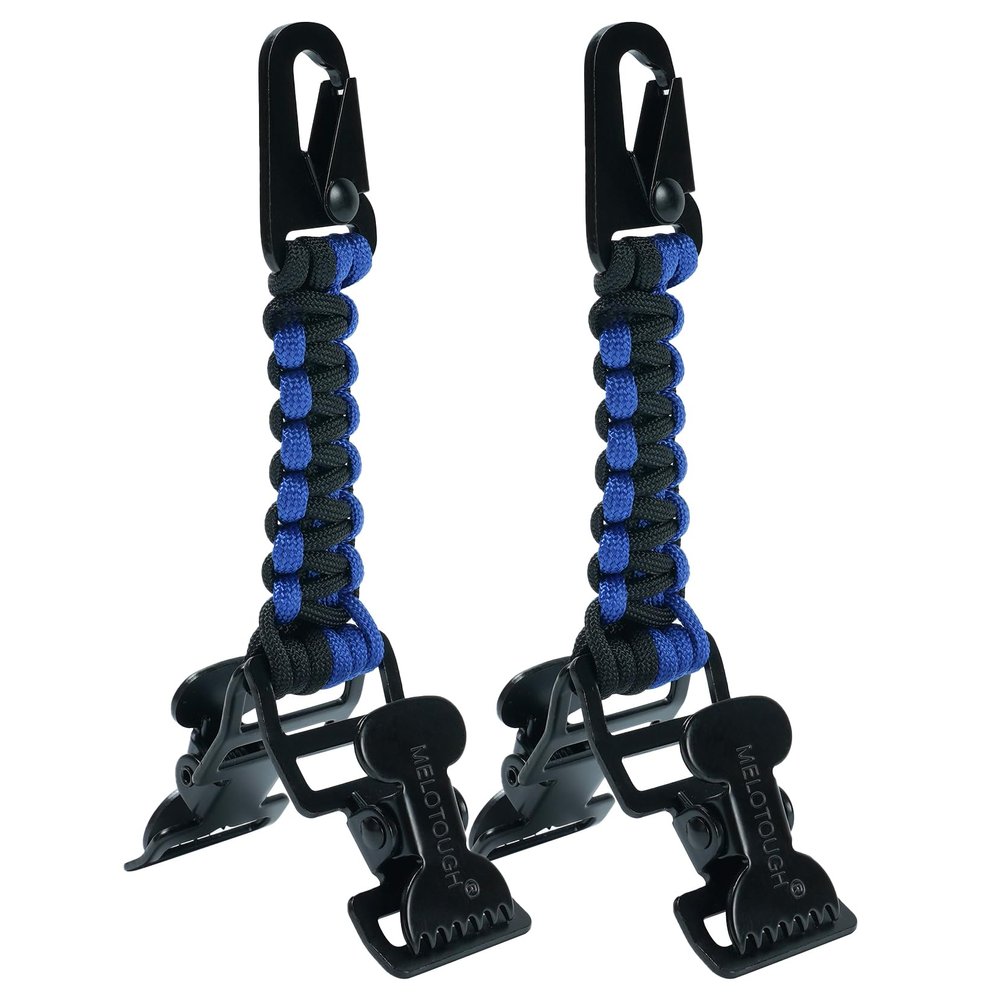 MELOTOUGH Glove Clips Tactical Glove Holder with 2 Alligator Clips for Tactical,Camping,Hiking,Work,Outdoor Activities (Blue 2pcs)