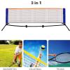 Badminton Net, 3M/4M/5M Adjustable Foldable Badminton Tennis Volleyball Net with Stand Carry Bag, for Indoor Beach Sports Outdoors,14ft view 2