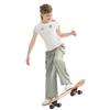 Rolanko Girls Parachute Cargo Pants for Girls Y2K Loose Jogger Trousers with Pockets Streetwear (Light Green, 14-16) view 3